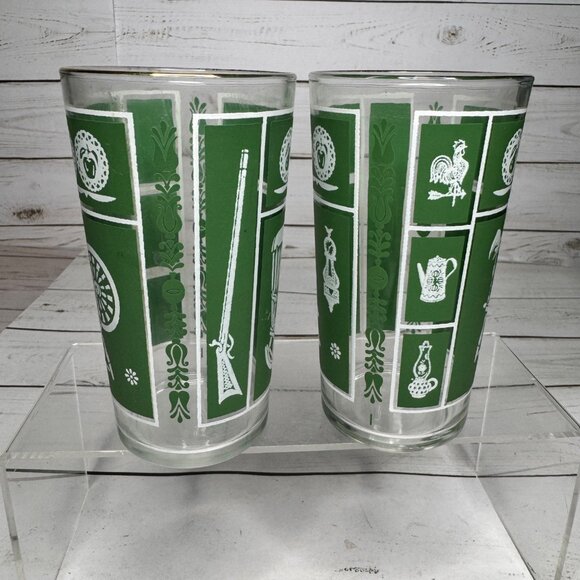 Vintage Libbey Colonial Americana Homestead Drinking Glasses Set of 2 MCM 12 Oz. - Picture 4 of 11